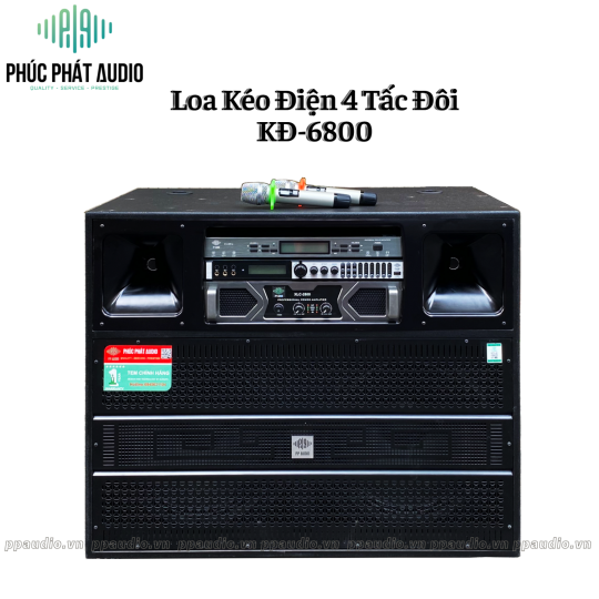 Loa Kéo Điện 4 Tấc Đôi PPA KĐ-6800 VANG SỐ