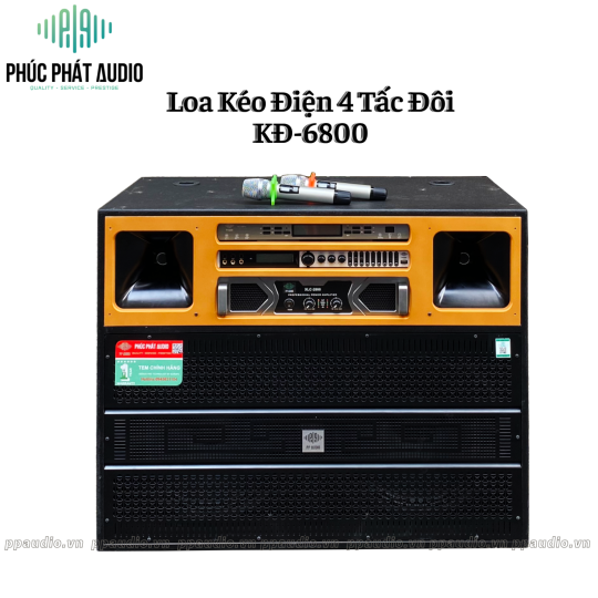 Loa Kéo Điện 4 Tấc Đôi PPA KĐ-6800 VANG SỐ