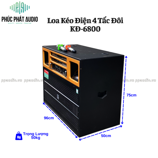 Loa Kéo Điện 4 Tấc Đôi PPA KĐ-6800 VANG SỐ