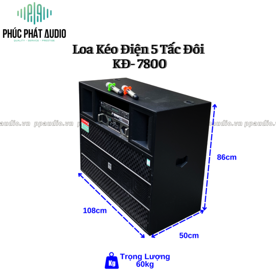 Loa Kéo Điện 5 Tấc Đôi PPA KĐ-7800