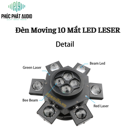 Đèn Moving 10 mắt Led Laser