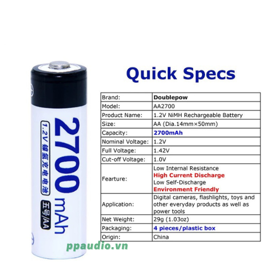 pin sạc 2700 Doublepow