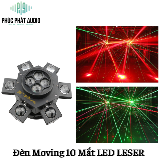 Đèn Moving 10 mắt Led Laser