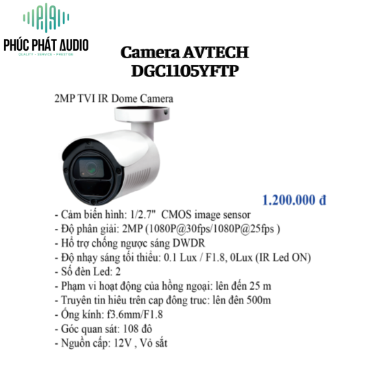 Camera AVTECH DGC1105YFTP/F36