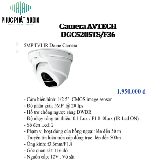 Camera AVTECH DGC5205TS/F36