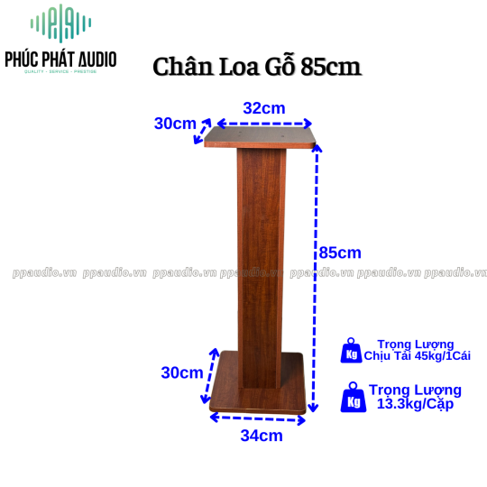 Chân Loa Gỗ 85cm Màu Full Gỗ