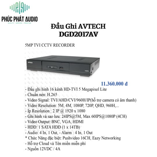 Đầu Ghi AVTECH DGD2017AV