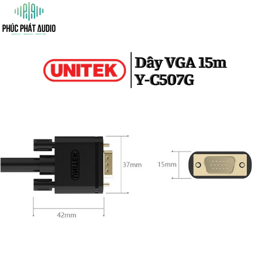 Dây VGA 15m Unitek Y-C507G 