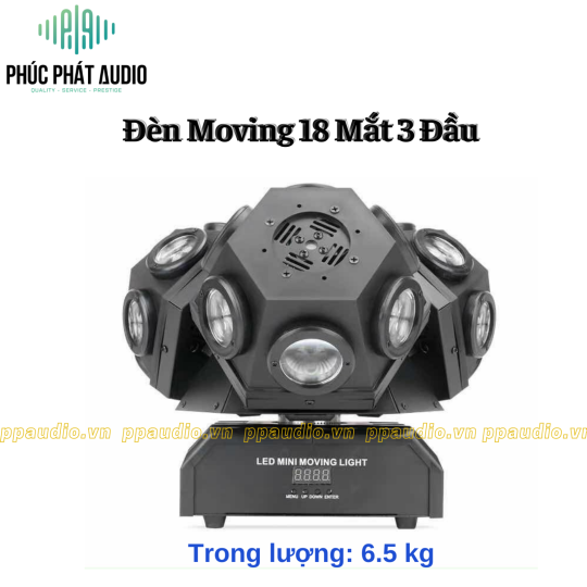 Đèn Moving 18 Mắt 3 Đầu Leb Laser