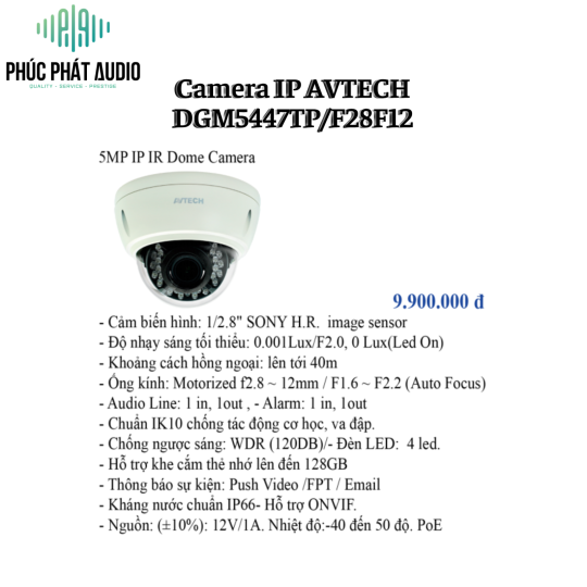 Camera IP AVTECH DGM5447TPF28F12
