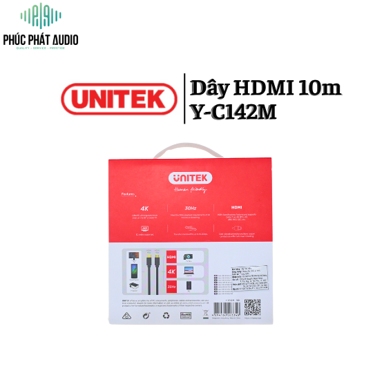 Dây HDMI UNITEK 10m Y-C142M 