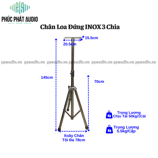 Chân Loa Đứng INOX 3 Chia 